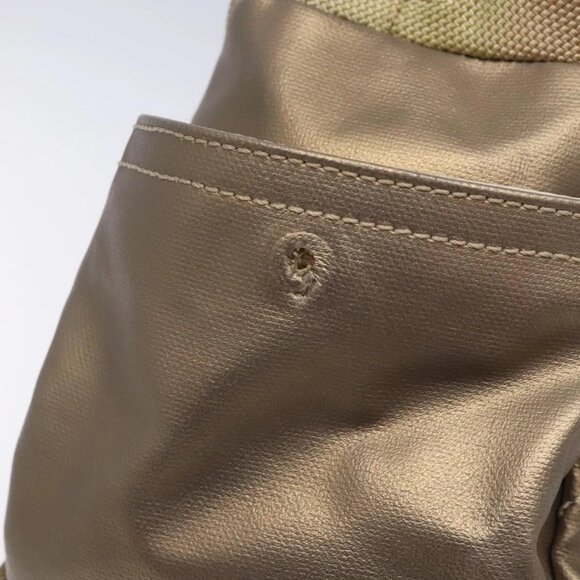 CHANEL Paris Biarritz Shoulder Bag Coated Canvas Beige Silver CC Auth BA4004 - Picture 8 of 15